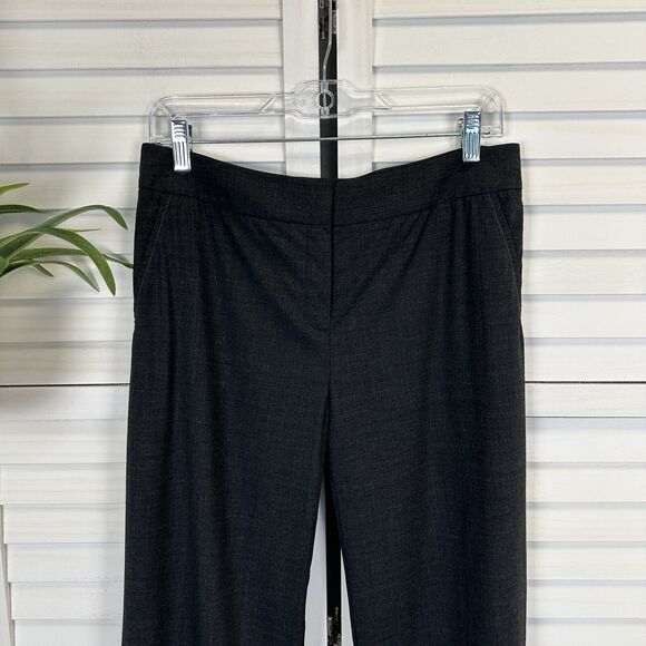 Lafayette 148 New‎ York Virgin Wool Trousers Charcoal Dress Pants Womens Size 4 - Picture 2 of 9